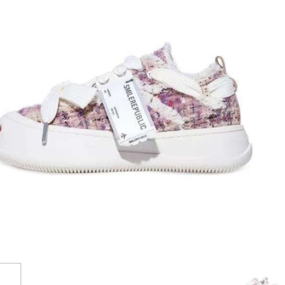 SMILE REPUBLIC Purple Tweed Shoe